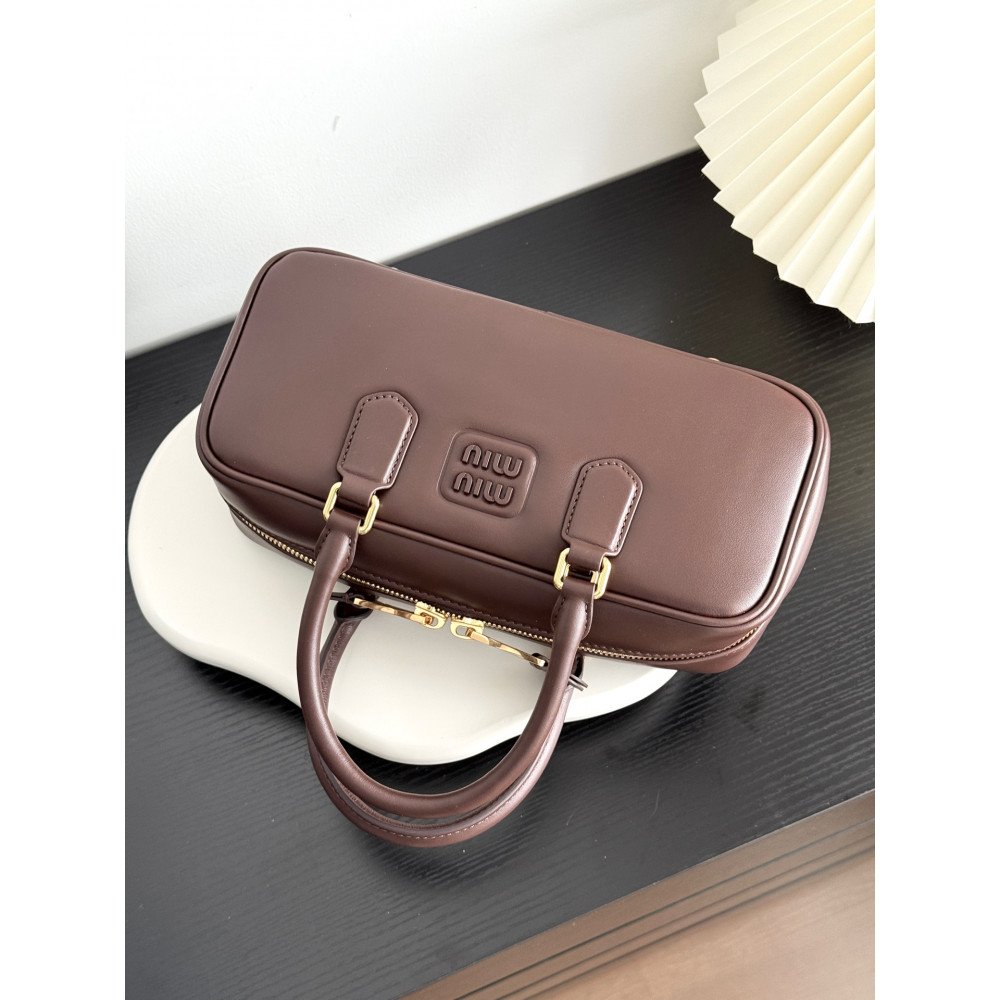 Miu Miu Medium Bowling Bag in Heather Grey Miu Miu Medium Bowling Bag in Heather Grey