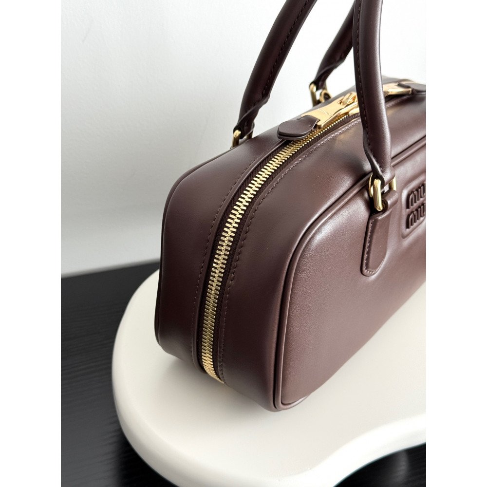 Miu Miu Medium Bowling Bag in Heather Grey Miu Miu Medium Bowling Bag in Heather Grey