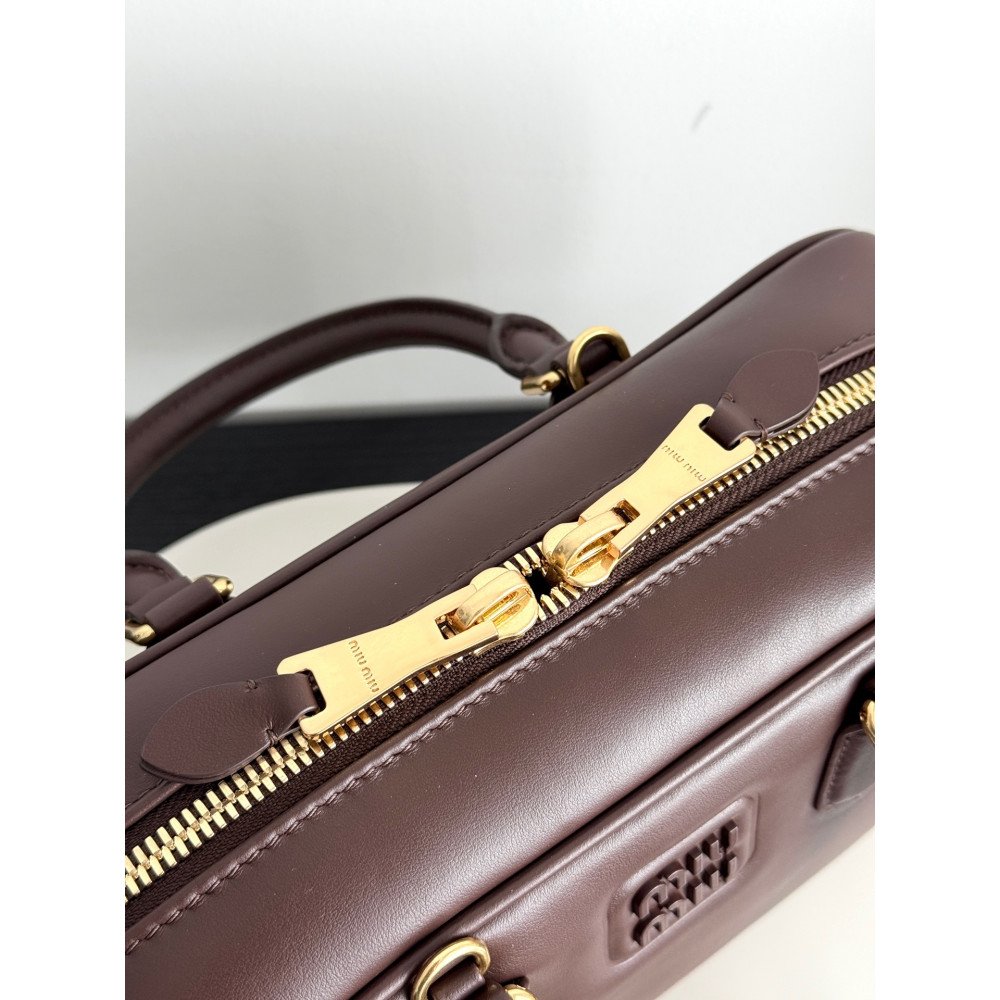 Miu Miu Medium Bowling Bag in Heather Grey Miu Miu Medium Bowling Bag in Heather Grey