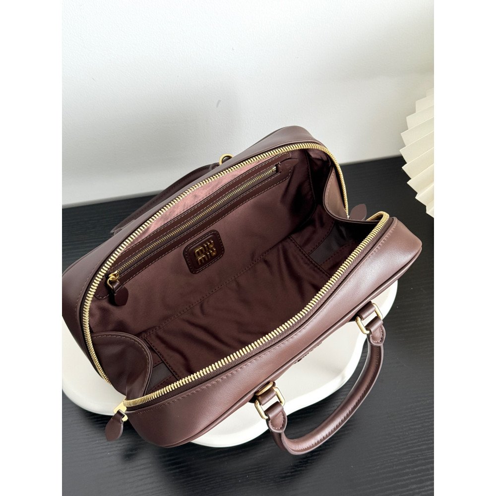 Miu Miu Medium Bowling Bag in Heather Grey Miu Miu Medium Bowling Bag in Heather Grey