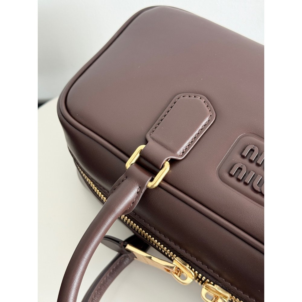 Miu Miu Medium Bowling Bag in Heather Grey Miu Miu Medium Bowling Bag in Heather Grey