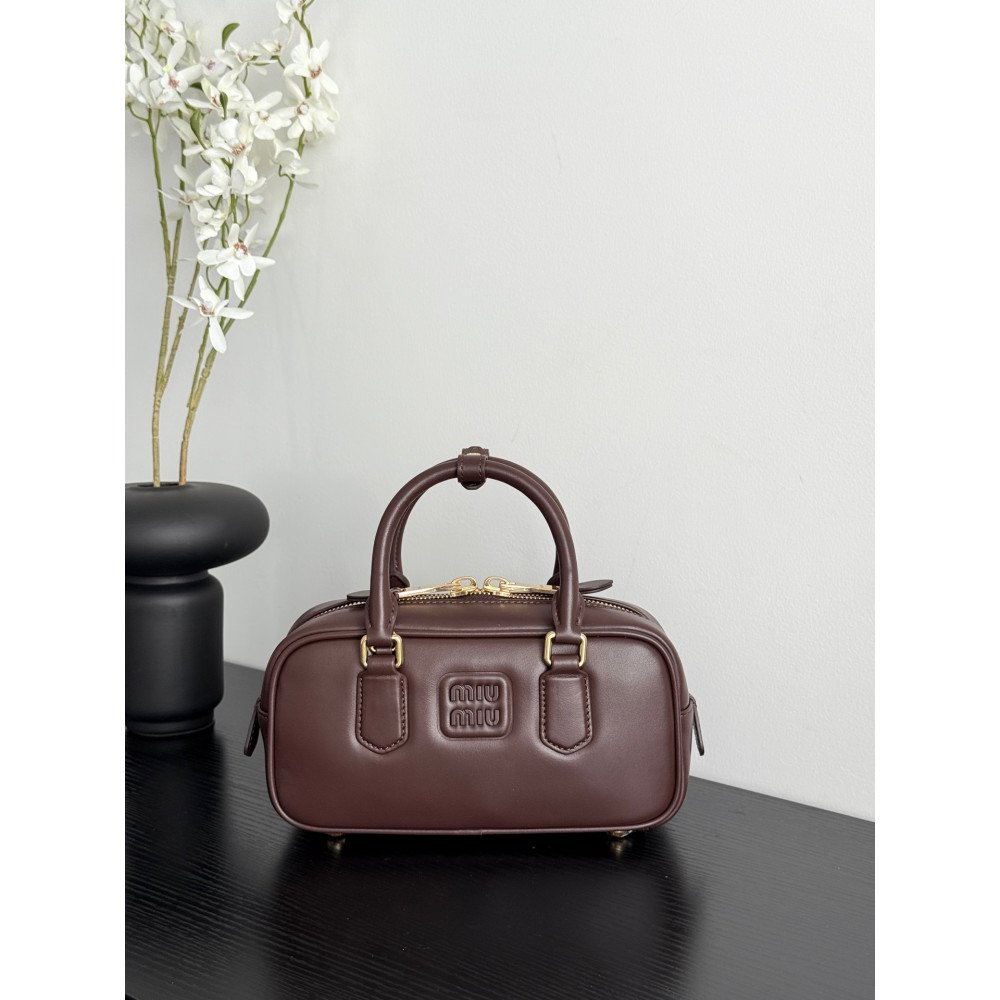 Miu Miu Small Bowling Bag in Heather Grey Miu Miu Small Bowling Bag in Heather Grey