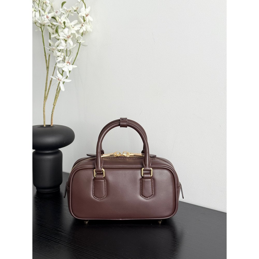 Miu Miu Small Bowling Bag in Heather Grey Miu Miu Small Bowling Bag in Heather Grey