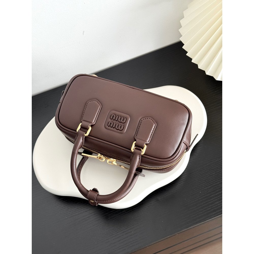 Miu Miu Small Bowling Bag in Heather Grey Miu Miu Small Bowling Bag in Heather Grey