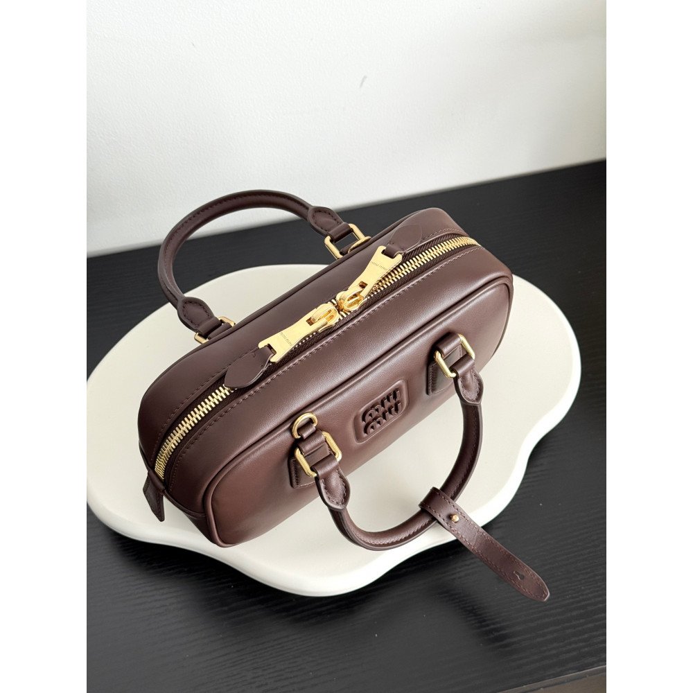 Miu Miu Small Bowling Bag in Heather Grey Miu Miu Small Bowling Bag in Heather Grey