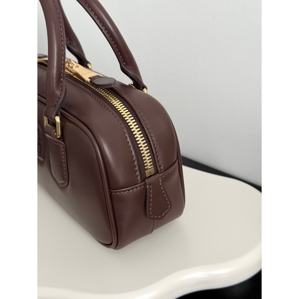 Miu Miu Small Bowling Bag in Heather Grey Miu Miu Small Bowling Bag in Heather Grey