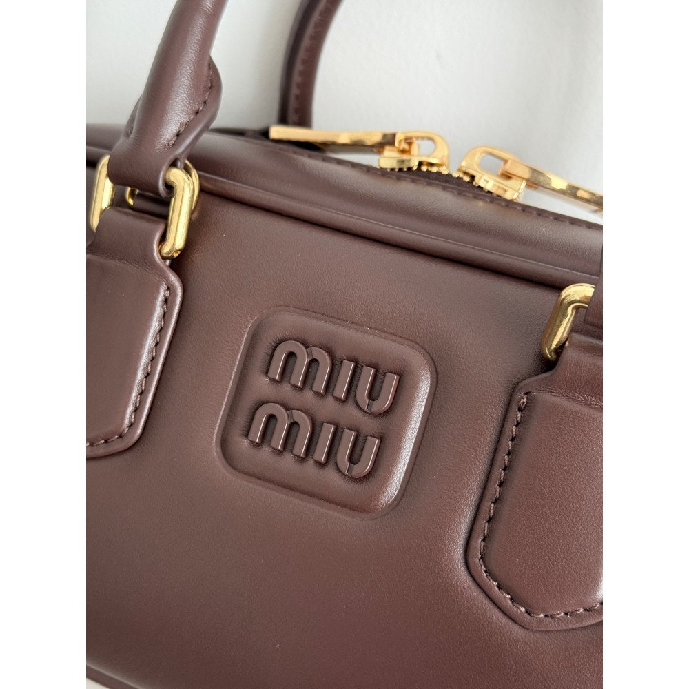 Miu Miu Small Bowling Bag in Heather Grey Miu Miu Small Bowling Bag in Heather Grey