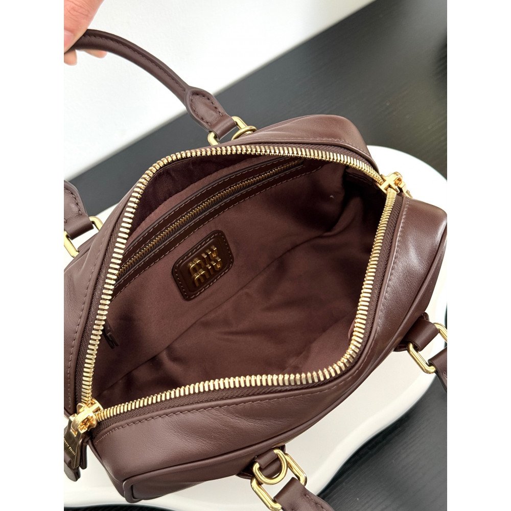 Miu Miu Small Bowling Bag in Heather Grey Miu Miu Small Bowling Bag in Heather Grey