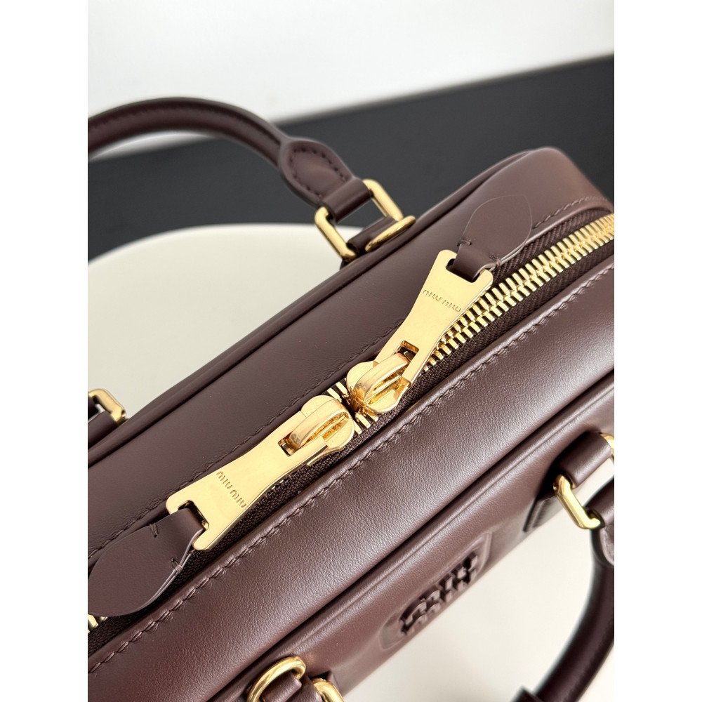 Miu Miu Small Bowling Bag in Heather Grey Miu Miu Small Bowling Bag in Heather Grey