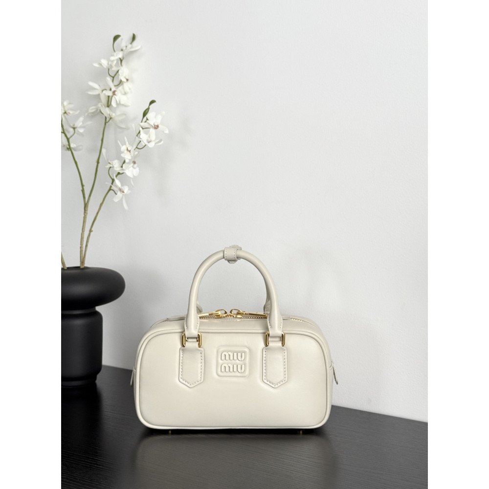 Miu Miu Small Bowling Bag in White Miu Miu Small Bowling Bag in White