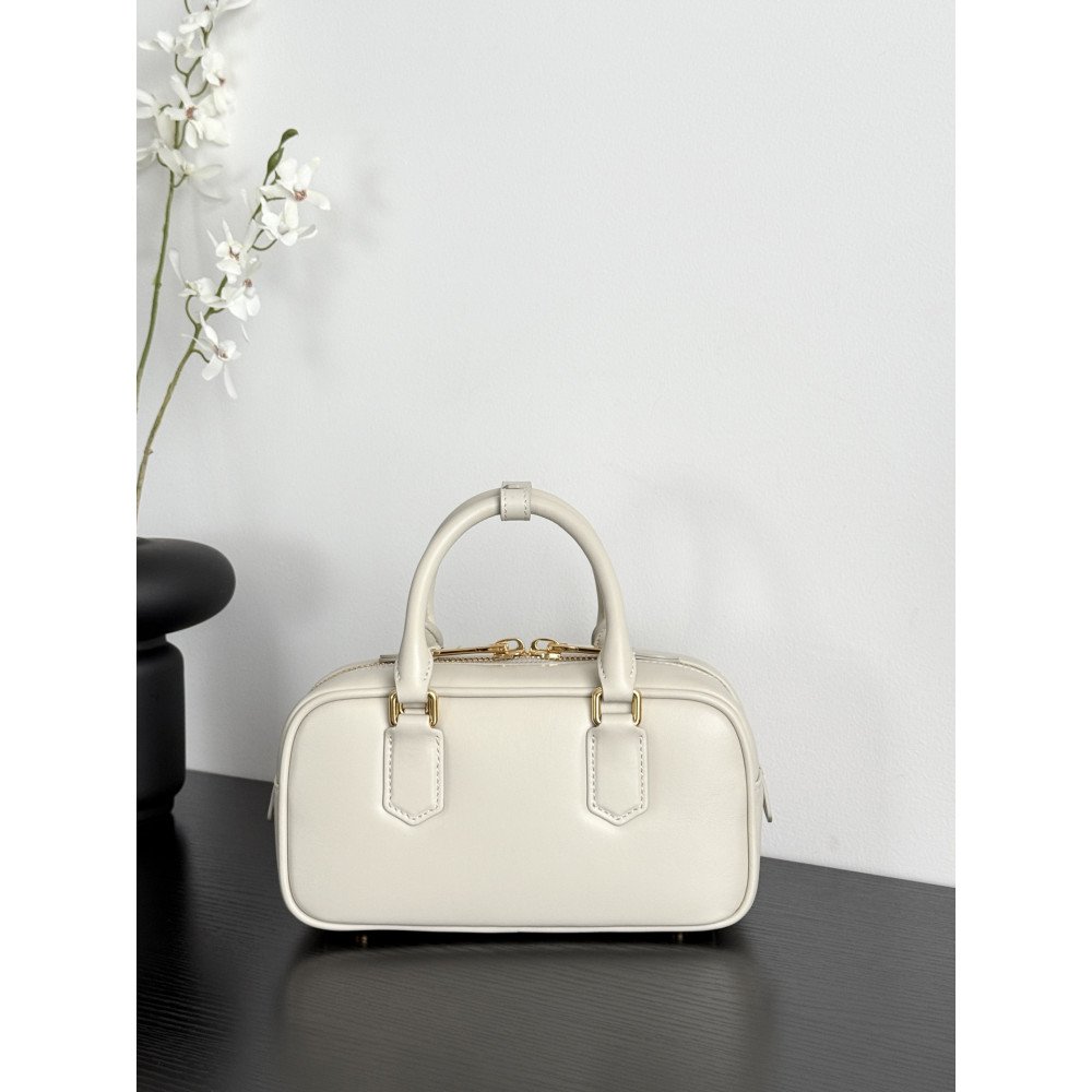 Miu Miu Small Bowling Bag in White Miu Miu Small Bowling Bag in White