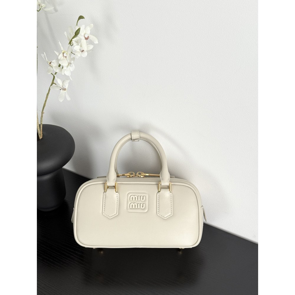 Miu Miu Small Bowling Bag in White Miu Miu Small Bowling Bag in White