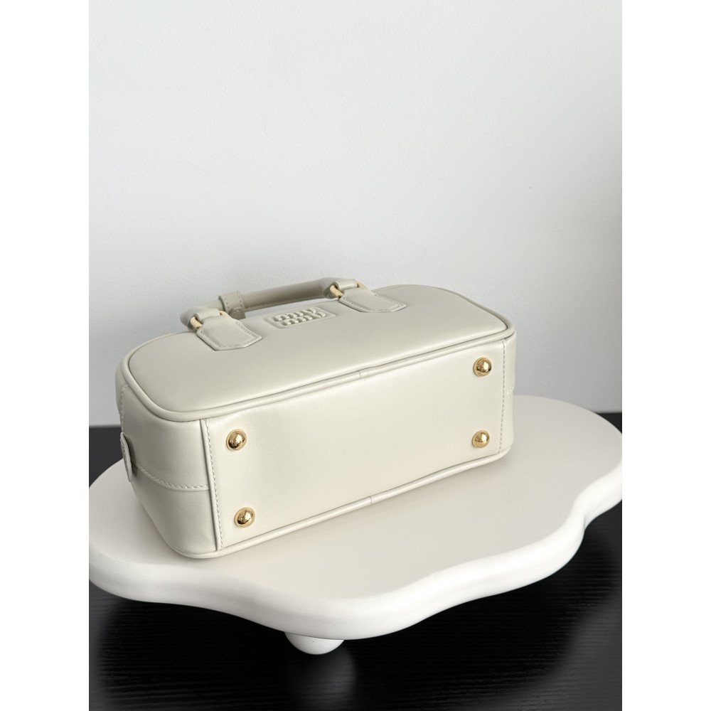 Miu Miu Small Bowling Bag in White Miu Miu Small Bowling Bag in White