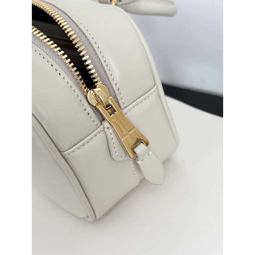 Miu Miu Small Bowling Bag in White Miu Miu Small Bowling Bag in White