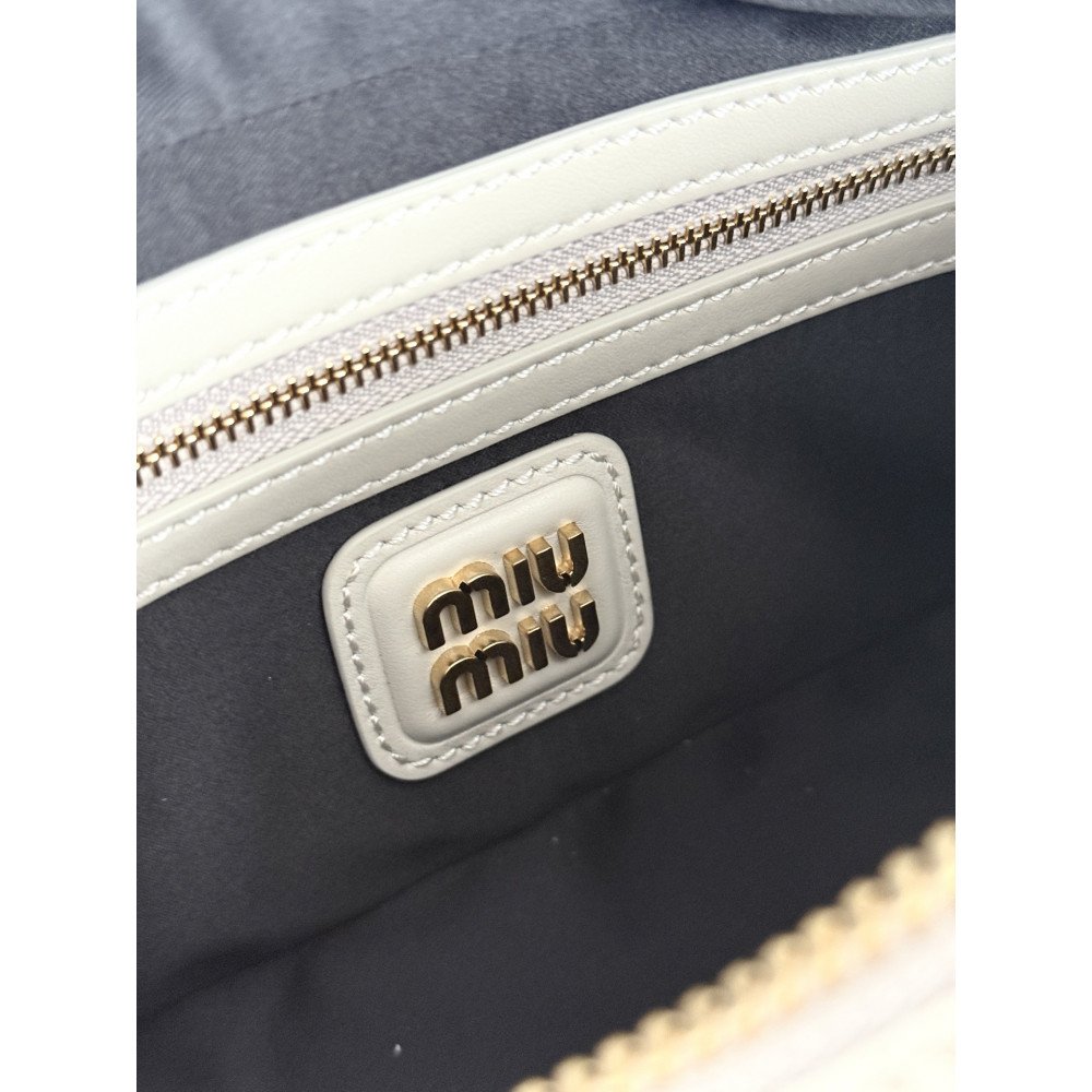 Miu Miu Small Bowling Bag in White Miu Miu Small Bowling Bag in White