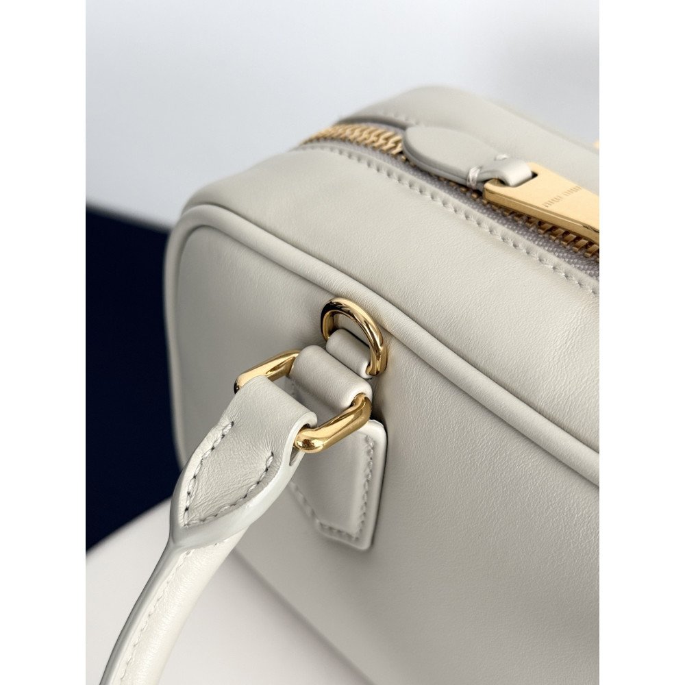 Miu Miu Small Bowling Bag in White Miu Miu Small Bowling Bag in White