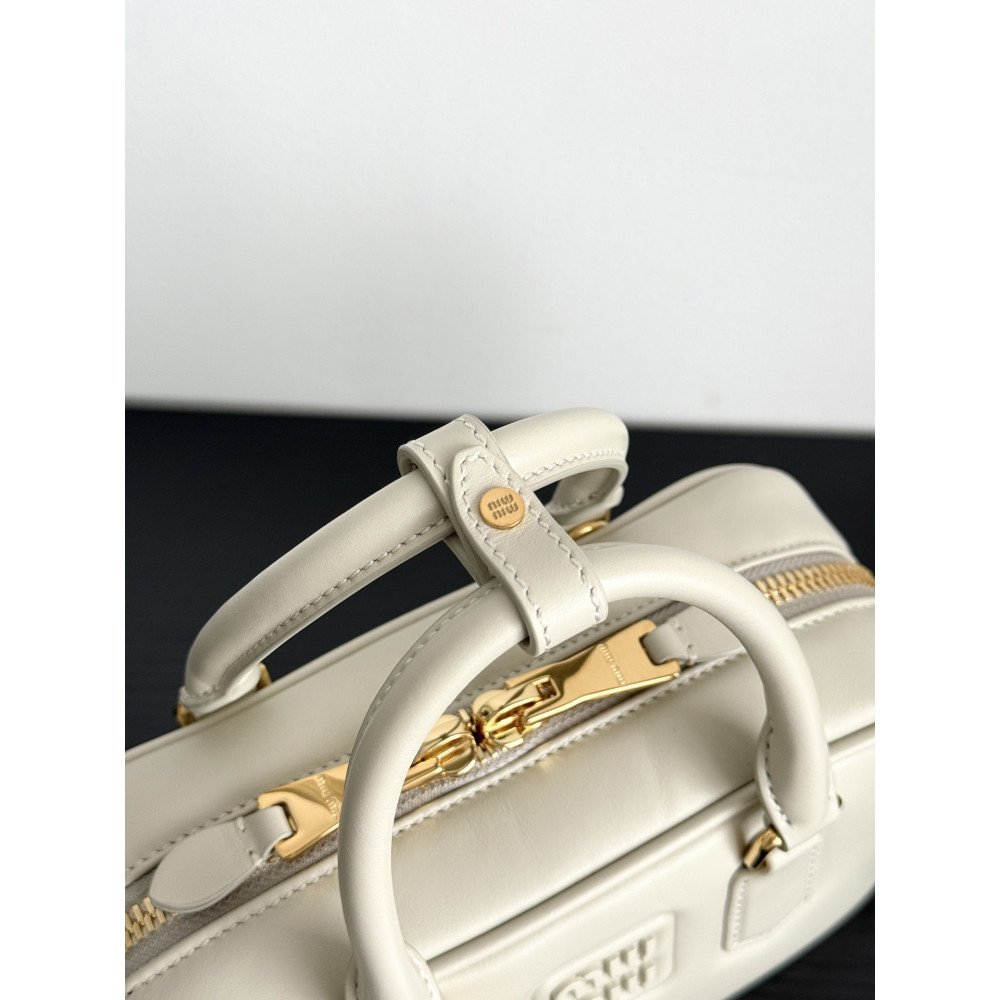 Miu Miu Small Bowling Bag in White Miu Miu Small Bowling Bag in White