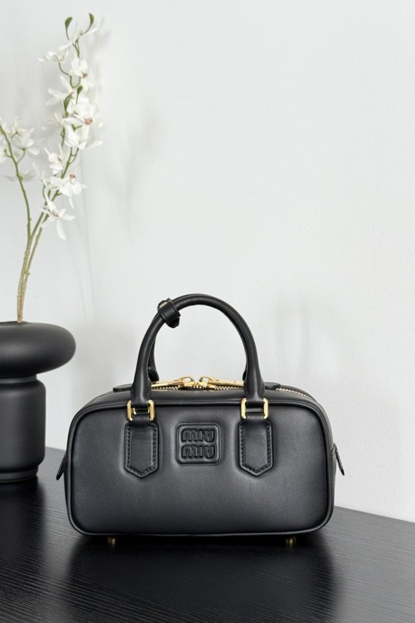 Miu Miu Small Bowling Bag in Black