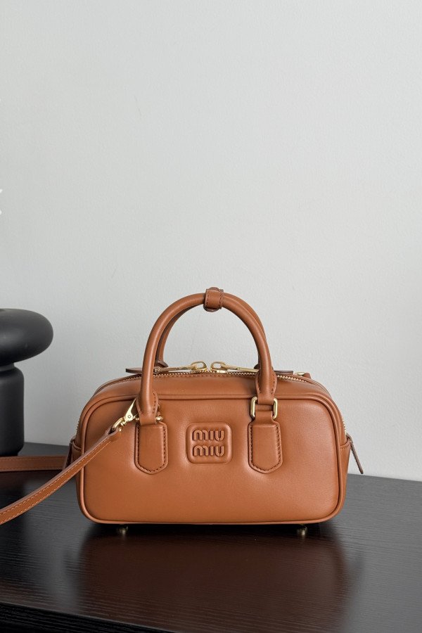 Miu Miu Bowling Bag in Cognac Color – Small Size