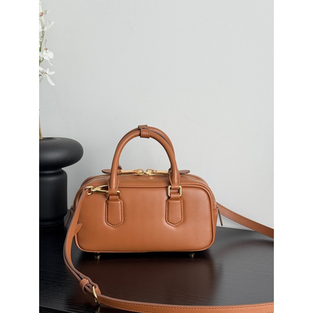 Miu Miu Bowling Bag in Cognac Color – Small Size Miu Miu Bowling Bag in Cognac Color – Small Size