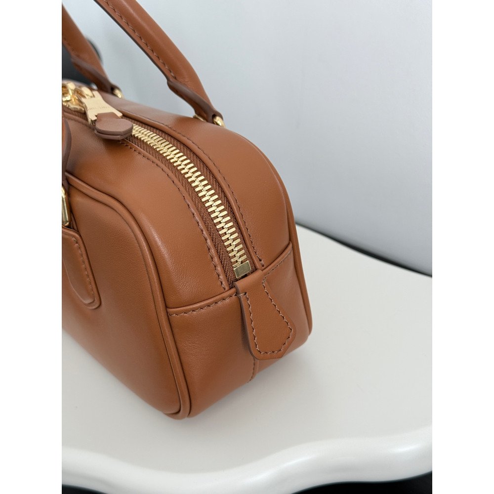 Miu Miu Bowling Bag in Cognac Color – Small Size Miu Miu Bowling Bag in Cognac Color – Small Size