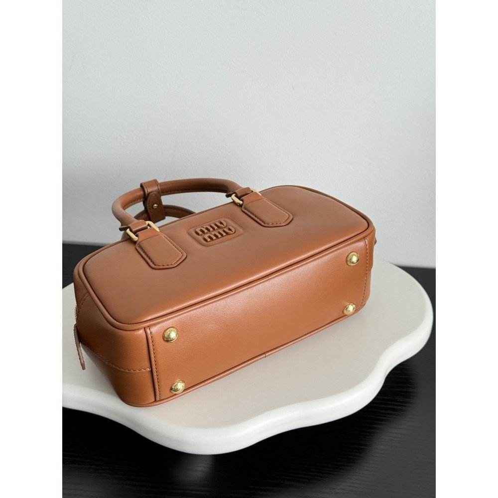 Miu Miu Bowling Bag in Cognac Color – Small Size Miu Miu Bowling Bag in Cognac Color – Small Size