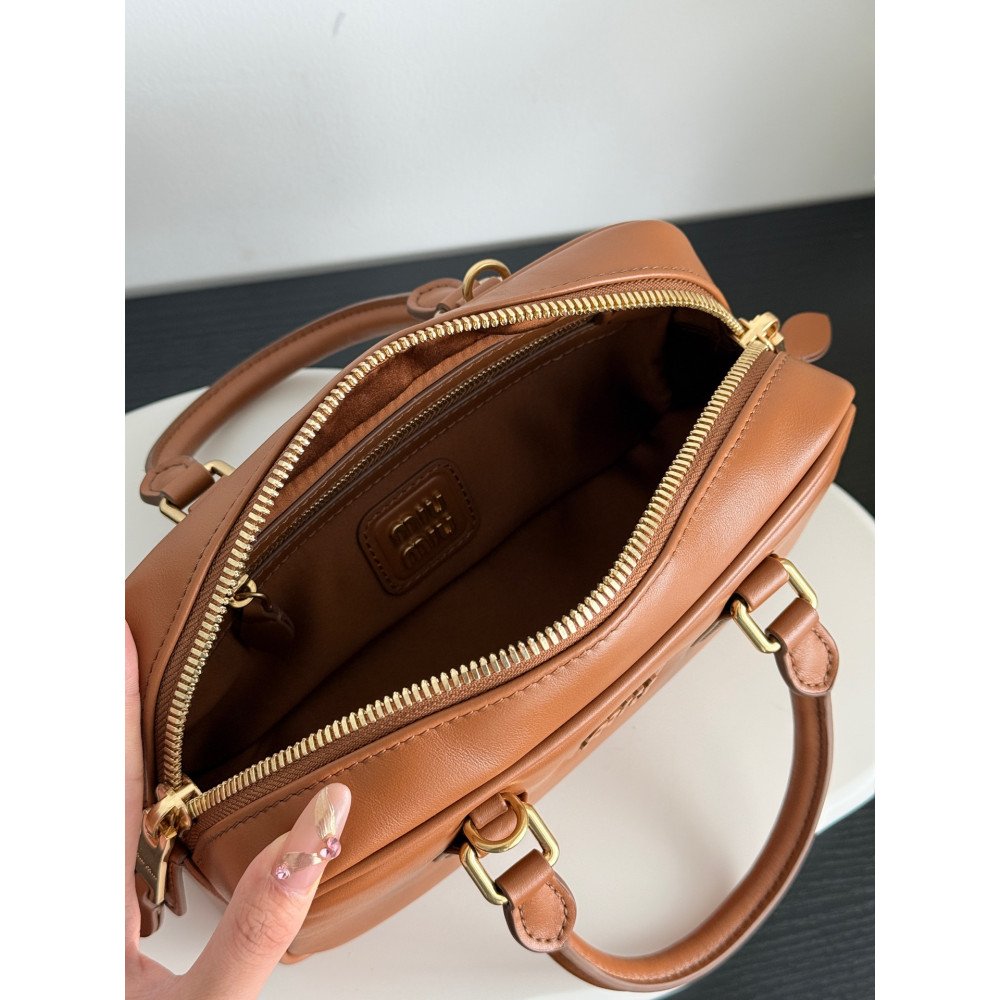 Miu Miu Bowling Bag in Cognac Color – Small Size Miu Miu Bowling Bag in Cognac Color – Small Size