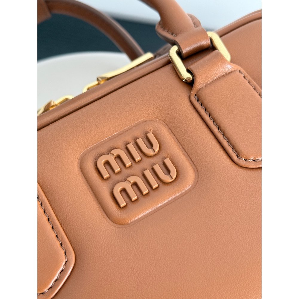 Miu Miu Bowling Bag in Cognac Color – Small Size Miu Miu Bowling Bag in Cognac Color – Small Size