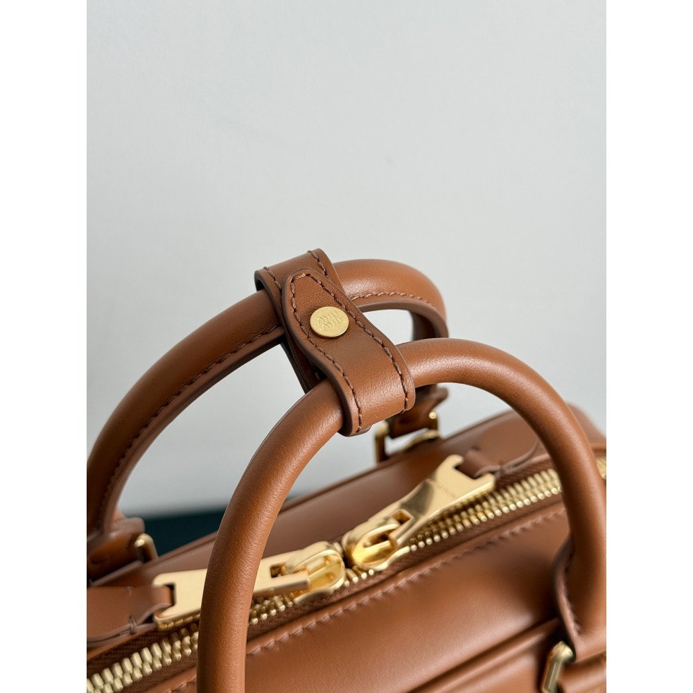 Miu Miu Bowling Bag in Cognac Color – Small Size Miu Miu Bowling Bag in Cognac Color – Small Size