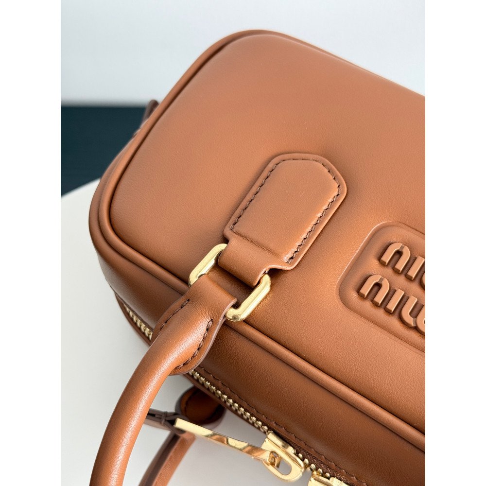 Miu Miu Bowling Bag in Cognac Color – Small Size Miu Miu Bowling Bag in Cognac Color – Small Size