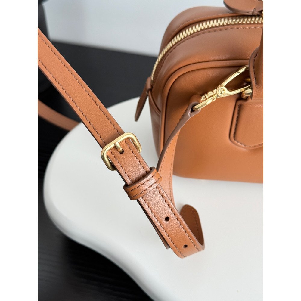 Miu Miu Bowling Bag in Cognac Color – Small Size Miu Miu Bowling Bag in Cognac Color – Small Size