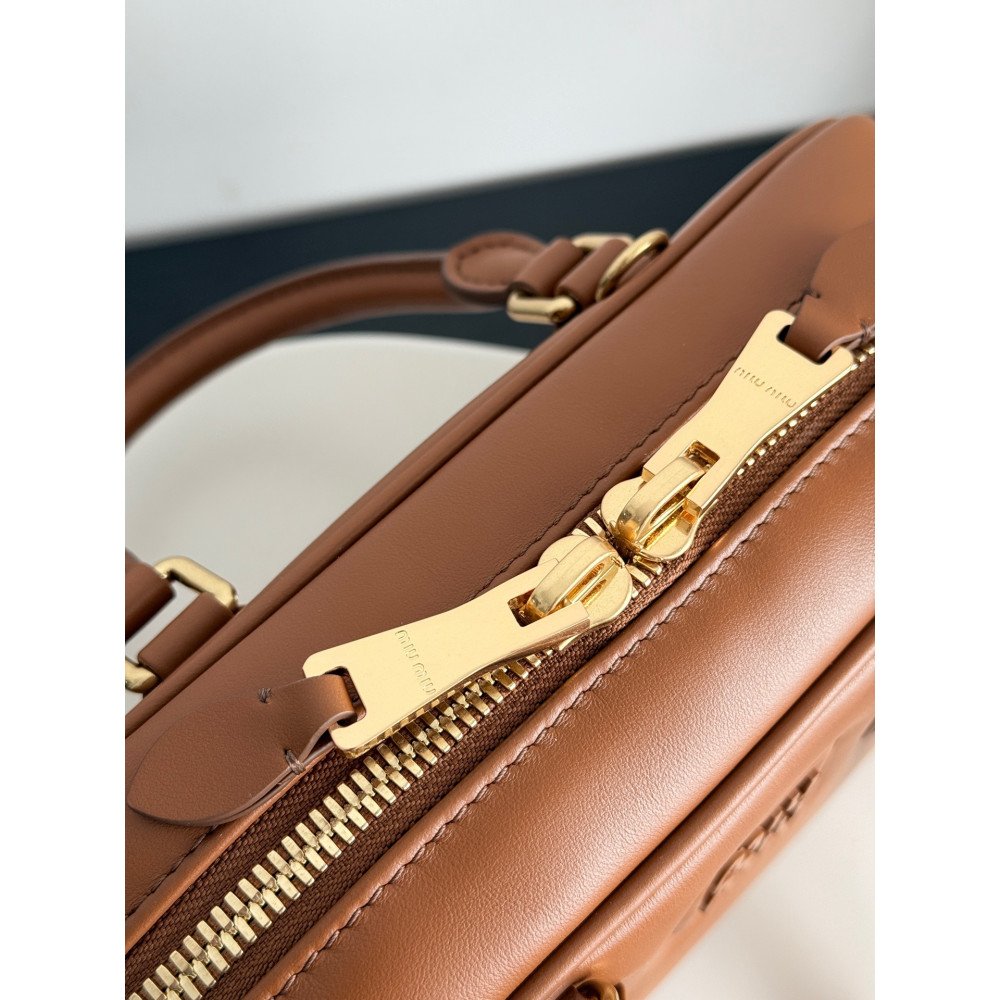 Miu Miu Bowling Bag in Cognac Color – Small Size Miu Miu Bowling Bag in Cognac Color – Small Size