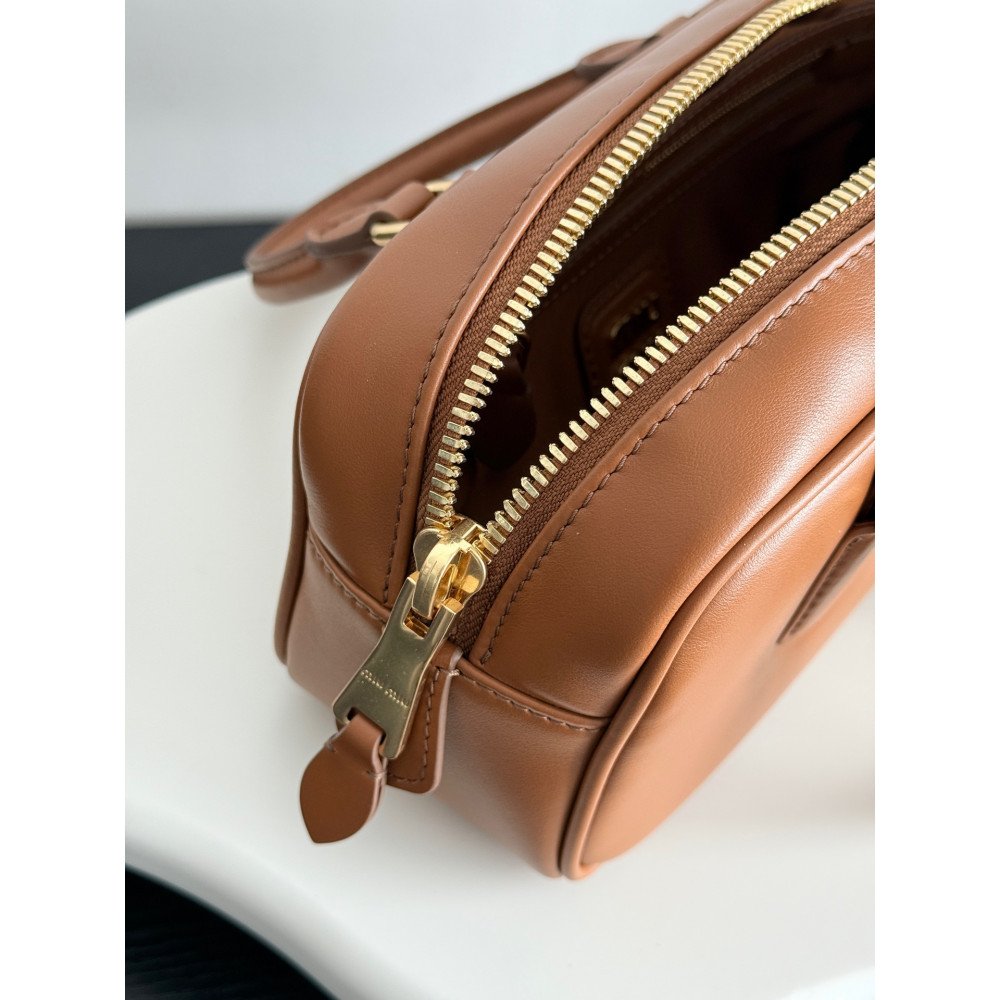 Miu Miu Bowling Bag in Cognac Color – Small Size Miu Miu Bowling Bag in Cognac Color – Small Size