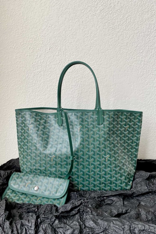 Goyard Dog-Teeth Tote Bag! Forest green