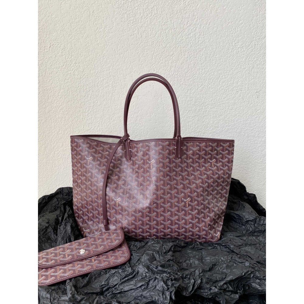 Goyard Dog-Teeth Tote Bag! Burgundy