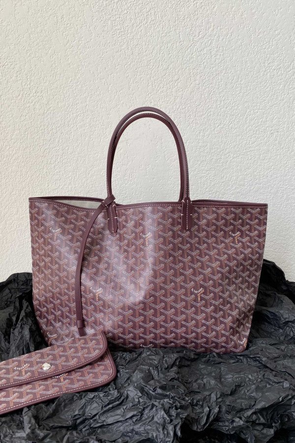 Goyard Dog-Teeth Tote Bag! Burgundy