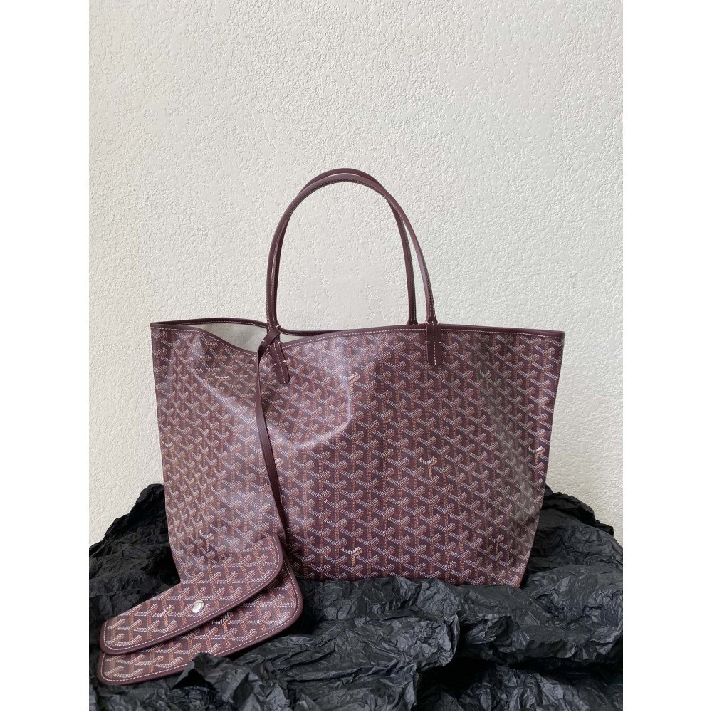 Goyard Dog-Teeth Tote Bag! Burgundy