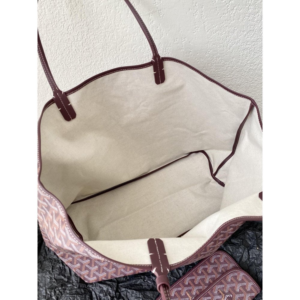 Goyard Dog-Teeth Tote Bag! Burgundy