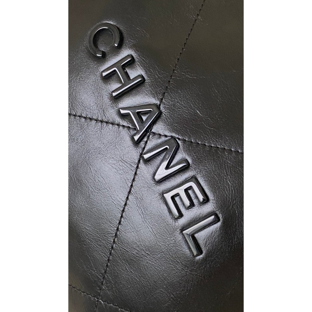 Chanel Solid Black 22 Bag, small size 22 bag shoulder bag Chanel Solid Black 22 Bag, small size 22 bag shoulder bag