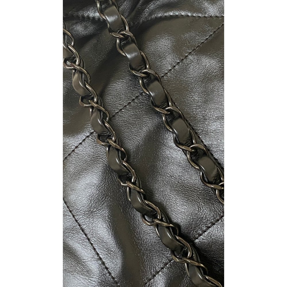 Chanel Solid Black 22 Bag, small size 22 bag shoulder bag Chanel Solid Black 22 Bag, small size 22 bag shoulder bag