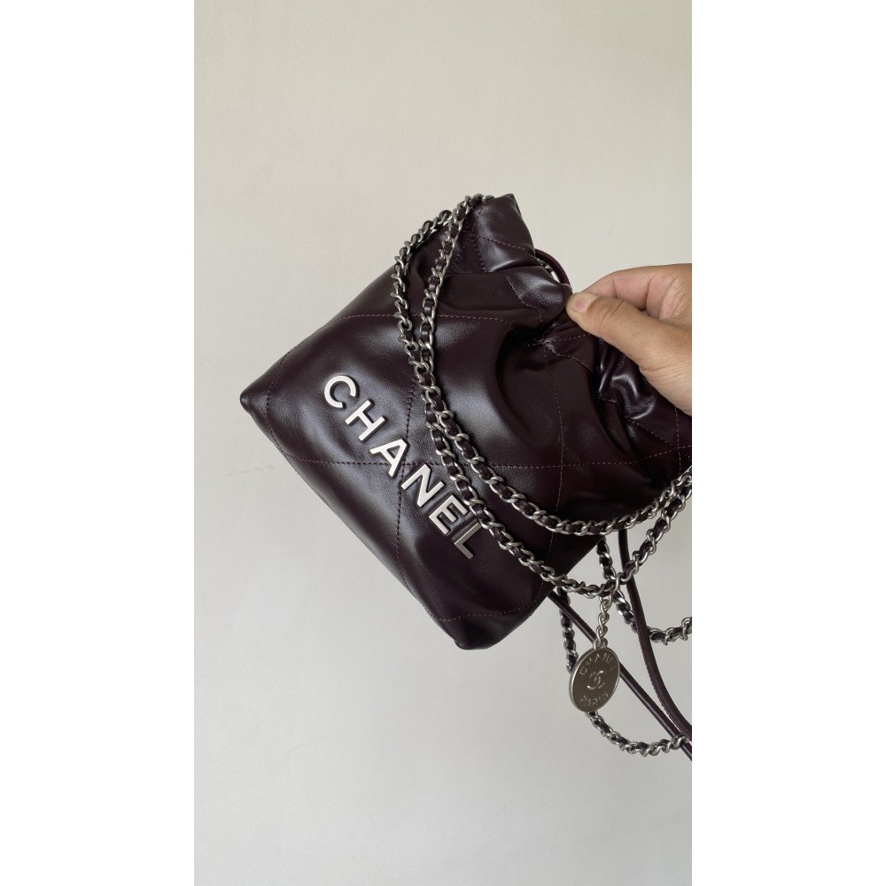 Chanel 23C chocolate brown mini 22Bag, Chanel 23C chocolate brown mini 22Bag,