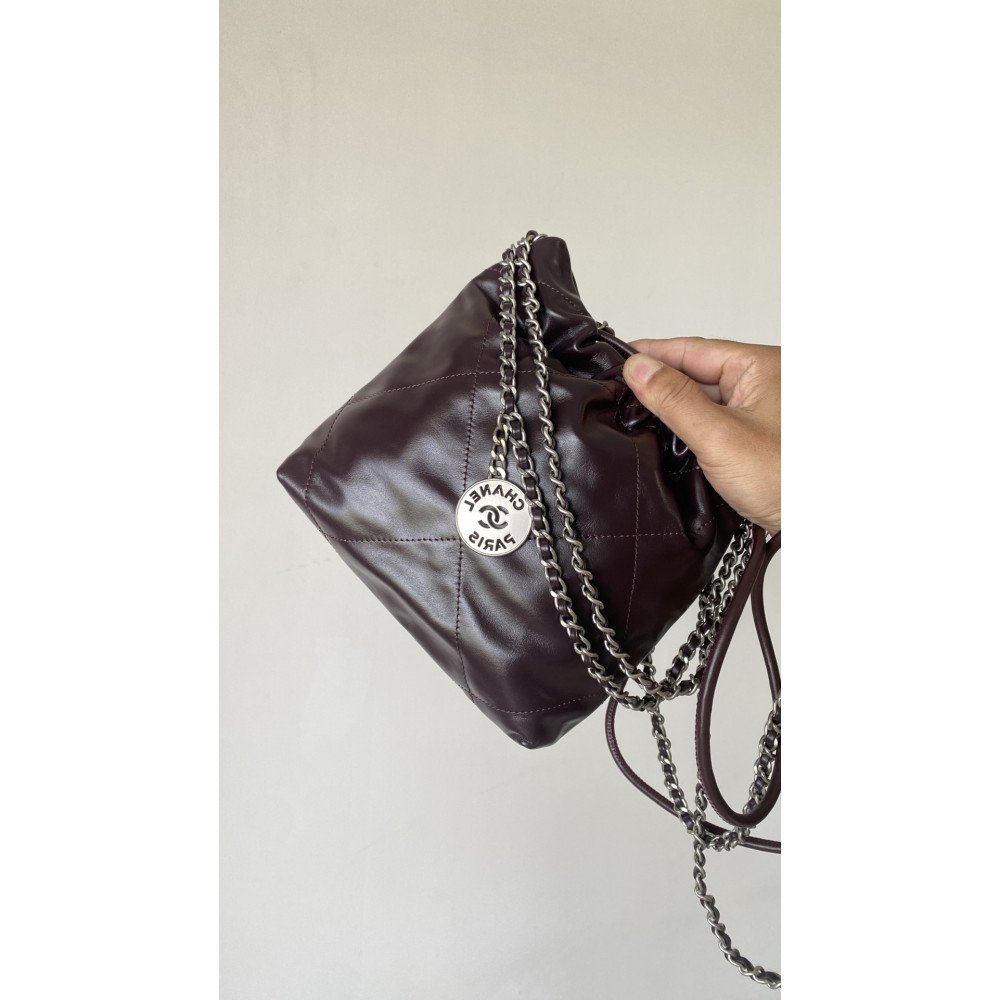 Chanel 23C chocolate brown mini 22Bag, Chanel 23C chocolate brown mini 22Bag,