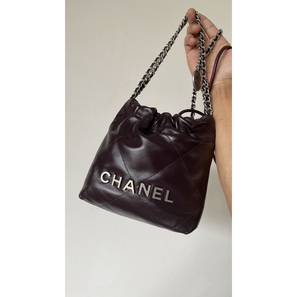 Chanel 23C chocolate brown mini 22Bag, Chanel 23C chocolate brown mini 22Bag,