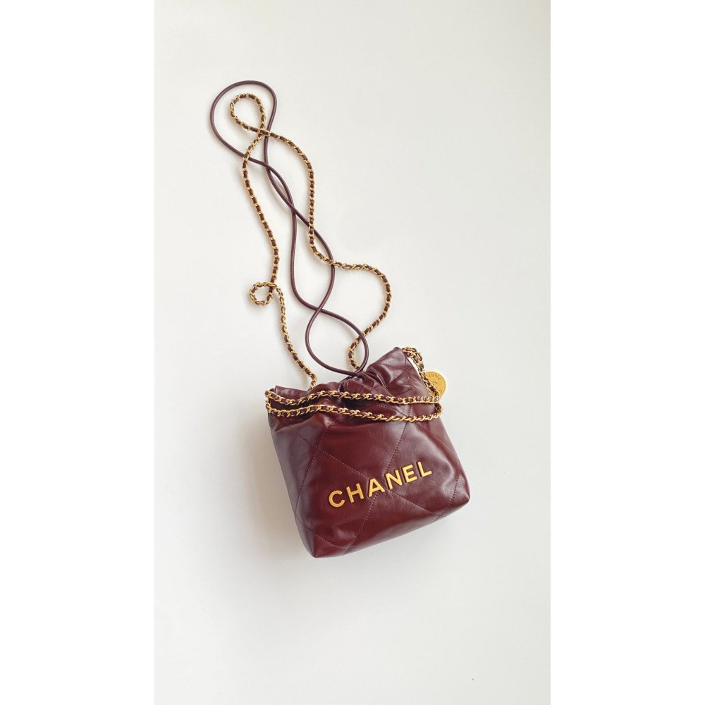 Chanel 23C burgundy red mini 22Bag Chanel 23C burgundy red mini 22Bag