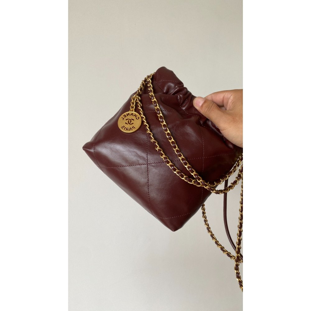 Chanel 23C burgundy red mini 22Bag Chanel 23C burgundy red mini 22Bag