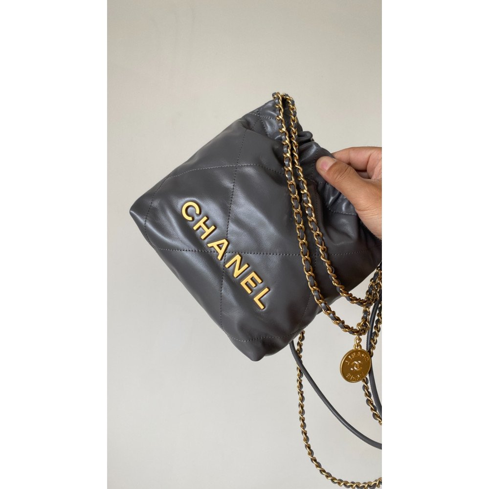 Chanel 23C dark gray mini 22Bag, Chanel 23C dark gray mini 22Bag,