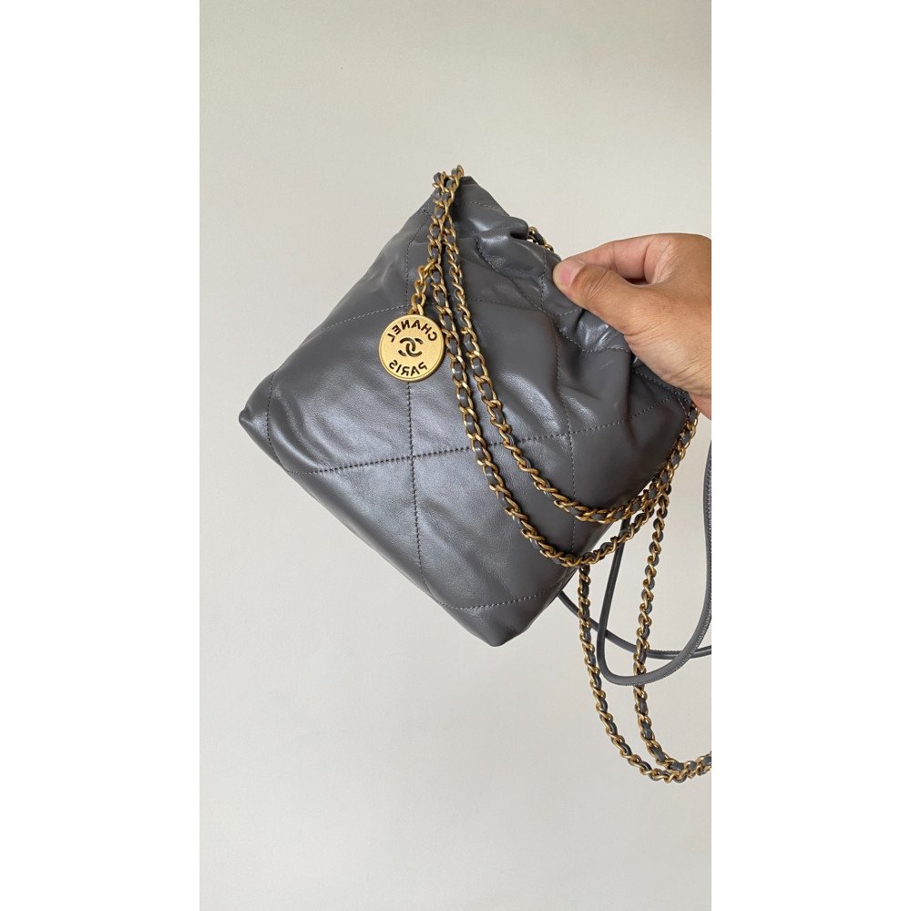 Chanel 23C dark gray mini 22Bag, Chanel 23C dark gray mini 22Bag,