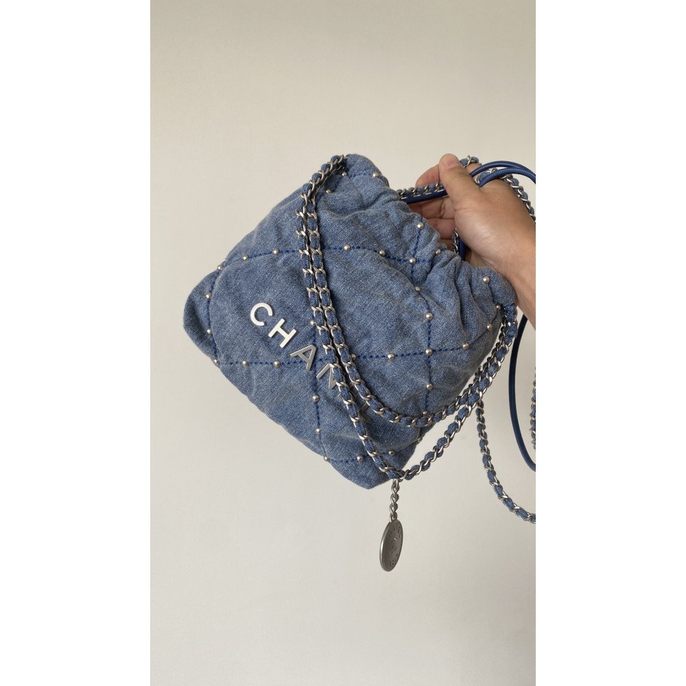 Chanel 25S mini 22Bag "denim nailhead denim" Chanel 25S mini 22Bag "denim nailhead denim"